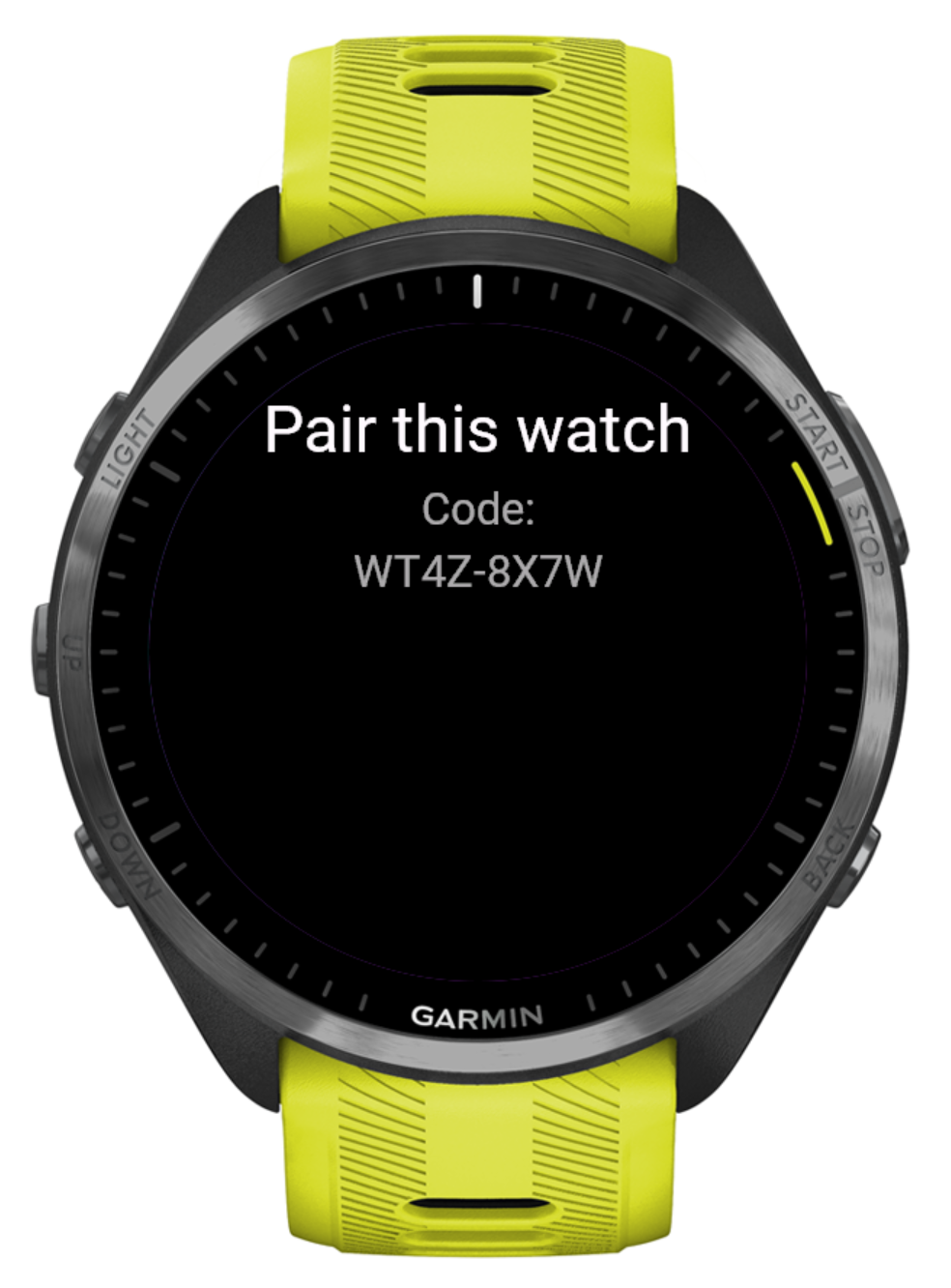 GRemoteX device pairing on a Garmin watch